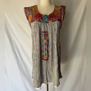 Savanna Jane Marleen Embroidered Babydoll Dress/Tunic Boho Large